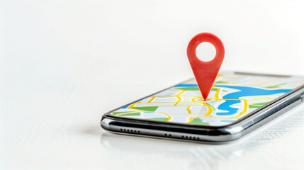 Poster - Smartphone displaying map and location pin for navigation and travel planning
