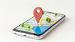 © Creative Habits - Smartphone displaying a map with location pin for navigation and outdoor exploration