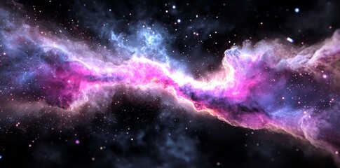 Wall Mural - fantasy space nebula in 360 degree hdri spherical panorama. giant interstellar cloud with stars.