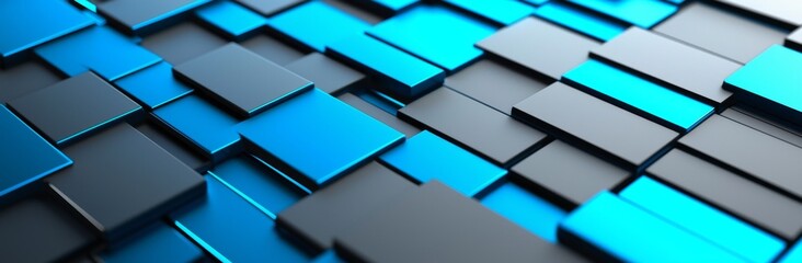 Poster - With abstract blue and black, the light pattern has a gradient with soft tech diagonal background black dark clean modern background in a black and gray color.
