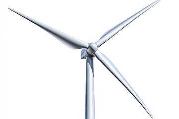 Poster - A simple image of a wind turbine blade, set against a white background to emphasize its clean energy potential