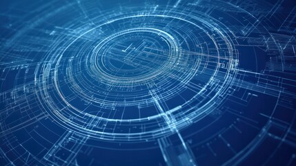 Poster - background digital blueprint composition illustration technology business, design plan, banner circl