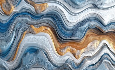 Poster - streams of wavy rays flowing in a cycle of emotions. 3d illustration of abstract geometric shapes on
