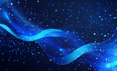 Poster - The flow of information in a digital setting. Big data analytics and business strategy for innovative solutions. 3D illustration of network structures, guides and nodes of information accumulation.