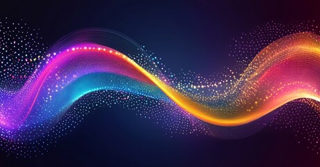 Poster - Flow of digital data in the future. Data transmission channel illustration in 3D. Business analytics presentation.