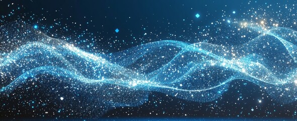 Poster - Networks, stocks, social connections, digital databases, polygon mesh 3D illustrations