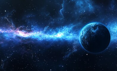 Wall Mural - illustration of outer space and the speed of light in 3d.