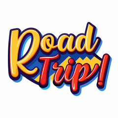 Road trip typography logo on a isolated white background (3)