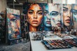 © Professional Agency - A vibrant artist's studio featuring abstract face paintings and creative tools in a modern space