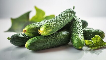 Wall Mural - cucumbers on a white background 4