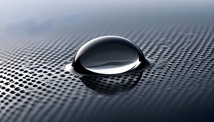 delicate drop of water resting on a smooth waterproof membrane surface