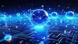 © darion - A futuristic digital landscape featuring glowing spheres and circuit patterns.