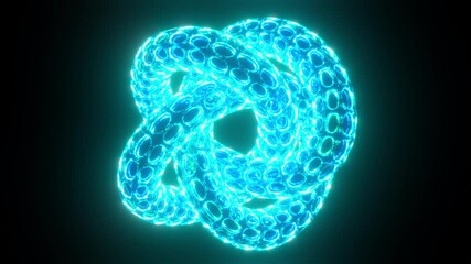 Fototapete - Twisted neon torus. Computer generated 3d render