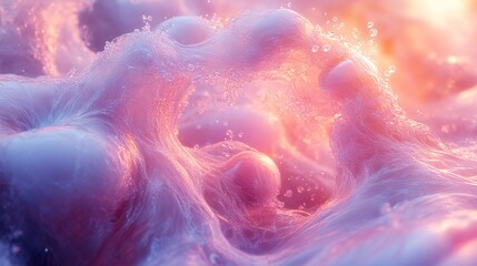 Wall Mural - Abstract Water Wave with Pink and Blue Glow