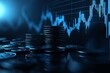 © DZMITRY - Graph of financial stock exchange money chart on investment business 3d background on growth currency trade graph profit analysis or digital economic technology strategy marketing coins.