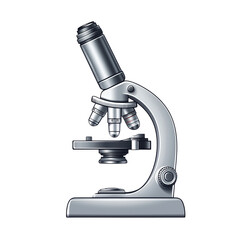 Poster - microscope isolated on transparent background.