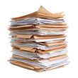 © JK_kyoto - Stack of assorted paper files isolated on transparent background.