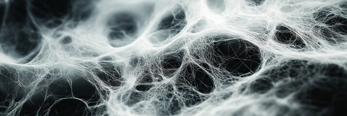 Close-up of a spider web, intricate and detailed.