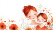 © ProPhotos - This Mother's Day graphic features a mother and daughter surrounded by red flowers on a white background.