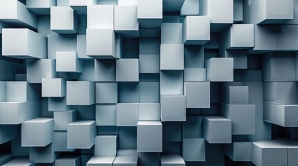Poster - Gray cubic abstract background. AI generative.