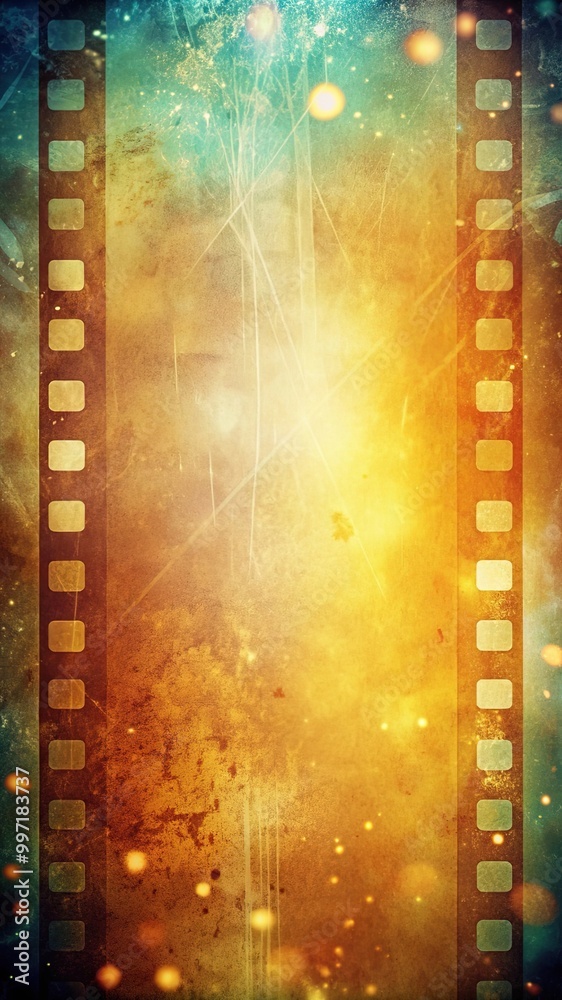 Program Film Background Realistic film stripe wave on blue background with place for text ...