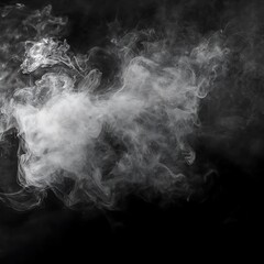Wall Mural - A mysterious scene with abstract smoke on isolated black background image