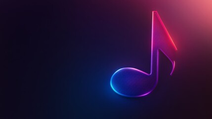  - this composition features a vibrant, glowing musical note icon against a dark backdrop, showcasing a