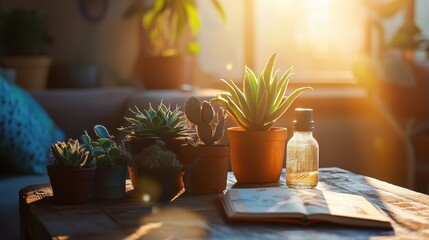 Sticker - Cozy Succulent Garden in a Sunlit Room