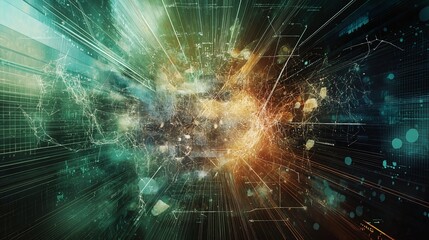 Poster - Abstract Digital Network Connection Visualization
