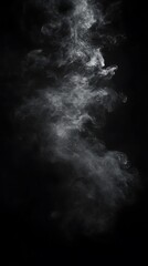 Fototapete - Abstract fog and smoke create a haunting effect on black image