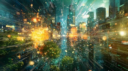 Poster - Vibrant Conceptual Visualization of Digit Zero