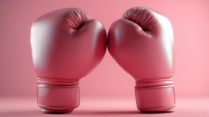 The image features two red boxing gloves touching against a pink background, symbolizing confrontation or readiness, captured in a clean, minimalist style.