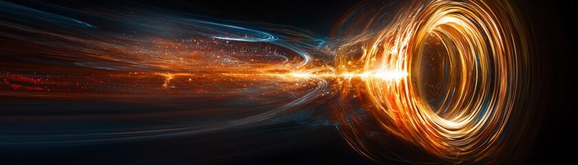 Poster - Dynamic Abstract Light Flow in Dark Background