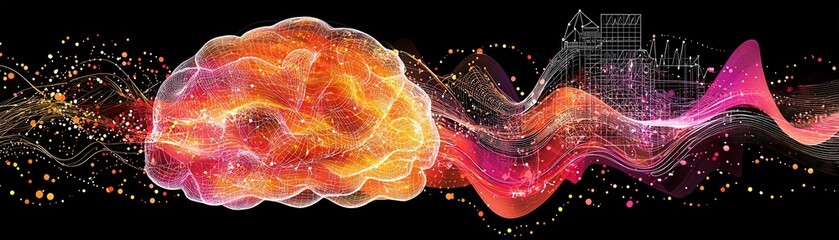 Poster - Abstract Representation of Human Brain and Energy Waves