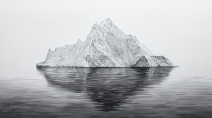 Poster - Elegant Watercolor Painting of an Iceberg Reflection