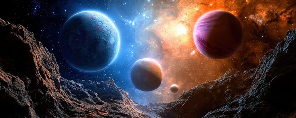 Poster - Stunning Cosmic Cluster in Vibrant Colors