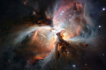 Wall Mural - Celestial clouds and starry constellations, distant galaxies—concepts of mystery and exploration