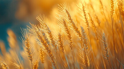 Canvas Print - Golden wheat field at sunset.