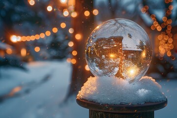 Canvas Print - Winter Wonderland in a Glass Orb