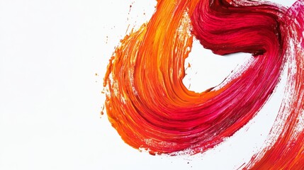 Poster - A lively abstract representation of the letter S is created using dynamic brushstrokes in vivid red and orange colors against a pristine white canvas, highlighting artistic flair