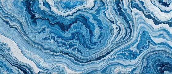 Abstract Blue Swirling Pattern