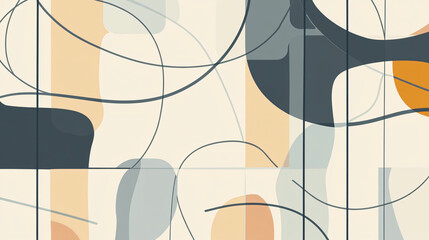 Wall Mural - An illustration of a minimalist pattern with elegant lines and a subtle color scheme.