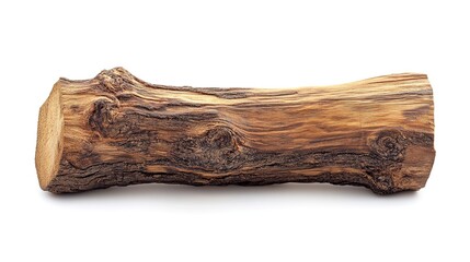 wooden log isolated on a white background 