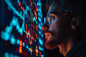 Aufkleber - a person looking at a positive test result on a digital screen, receiving life-altering news. concep