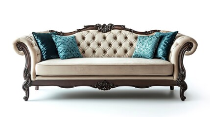 Sticker - A luxurious and elegant couch displayed against a white background 