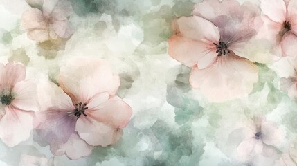 Poster - Delicate Floral Dance: Ethereal Beauty in Pastel Hues