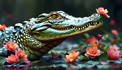 Crocodile Blossoms: A Striking Fusion of Natures Beauty and Untamed Ferocity