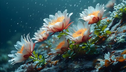 Floral Growth Amidst Ocean Depths: An Intriguing Fusion of Marine Mystery and Natures Resilience