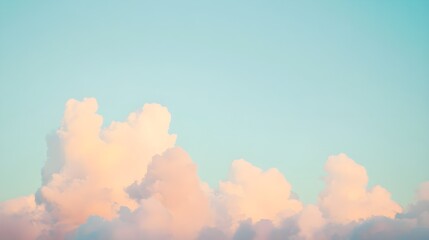Wall Mural - Soft Isolated Clouds in Clear Blue Sky