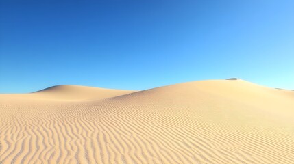 Tranquil Golden Sand Dunes Under Clear Blue Sky